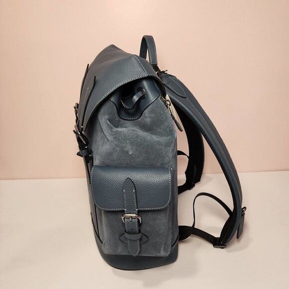 NWT Coach CL955 Men’s Hudson Backpack Gunmetal/Denim Suede - Picture 2 of 7